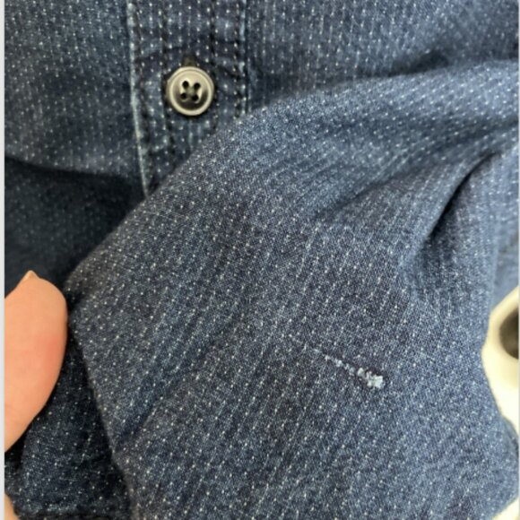 GAP Large Cotton Long Sleeve "Classic worker" Denim Button down collared Shirt - Picture 9 of 16
